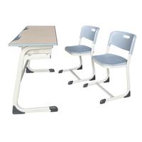 Ensemble de bureau et chaise double pour étudiant, table d'étude pour salle de classe, hauteur réglable, ergonomique, plateau en MDF durable, acier, bureau à domicile, chambre