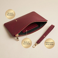 Vente Chaude Sac de Toilette Portable en Cuir Saffiano Végan PU Personnalisé avec Logo Imprimé, Pochette Zippée Estampillée pour Maquillage Cosmétique