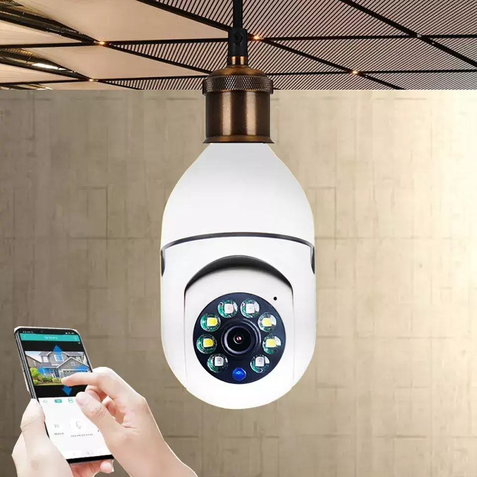 Hot Popular 360 gradi Camera 3MP Dual LED Night Vision CCTV Wireless Auto tracking Bulb telecamera PTZ