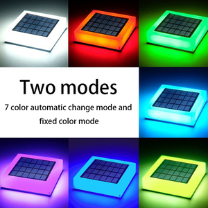 Faros de columna cuadrada con energía solar, luces de pared de puerta exterior, luces de pilar de puerta de jardín, luces de patio de gradiente RGB - Product Image 2