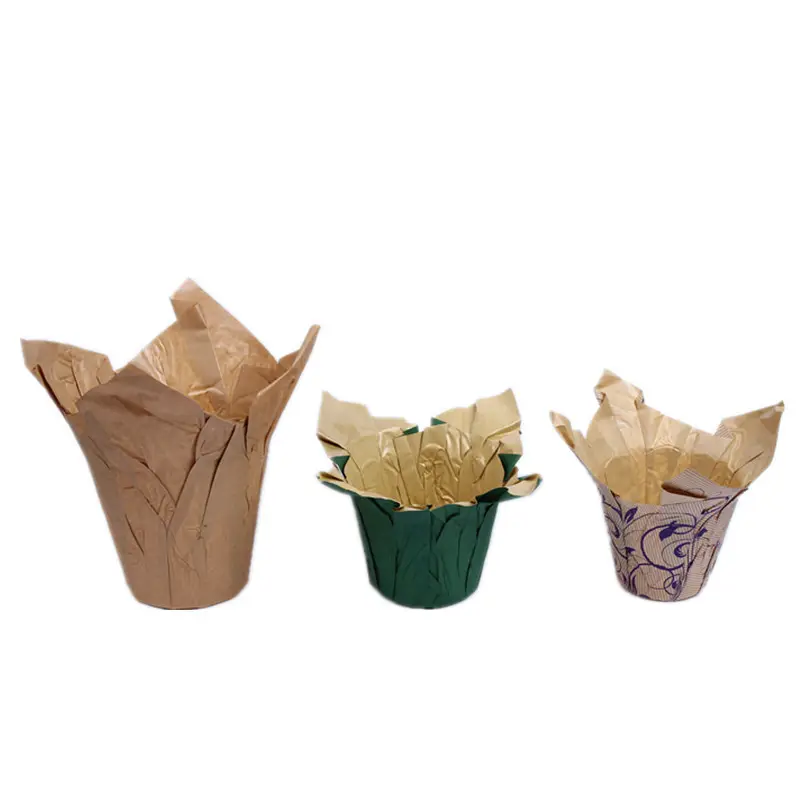 New Style Printed flowerpot cover coated OPP waterproof flowerpot paper garden potted flowers plastic packing bags