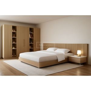 Modern Luxury Customized Tufted Wood Bedroom Set with Fluted Design White Curved Sofa for Hotel and Villa Use - Product Image 2