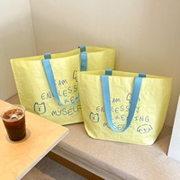Sacs fourre-tout promotionnels imperméables à double poignée, en PP tissé, avec logo personnalisé, revêtement alimentaire, recyclés et laminés, pour courses écologiques