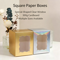 Nouvelles boîtes rigides créatives avec fenêtre visible, en kraft couleur laser, transparentes UV, faites à la main, pour bougies, bonbons, cadeaux de mariage