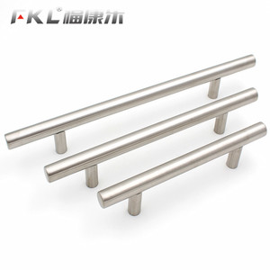 Poignées de tiroir en acier inoxydable pour armoire et porte de placard, design moderne et minimaliste, finition brossée, diamètre 12 mm, montage en surface - Product Image 1