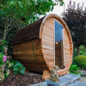 Cabina de Sauna Exterior de Cedro Rojo de Alta Gama con Estufa Eléctrica de 220V, Madera Maciza, Vapor Húmedo para Relajación, Panel de Control - Product Image 4