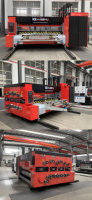 Huazhu 2-kleuren print- en stansmachine met onafhankelijke invoer van de voorkant, machine voor het maken van pizzadozen en fruitkartons