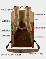 Sac à dos tactique multifonctionnel personnalisé camouflage souple 36-56L pour camping et chasse, étanche avec fermeture éclair, tendance