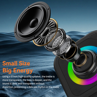 T103, Speaker Nirkabel Portabel 15W, Speaker Luar Ruangan Tahan Air dengan Lampu RGB, TWS, Kartu TF/AUX, Panggilan Bebas Genggam