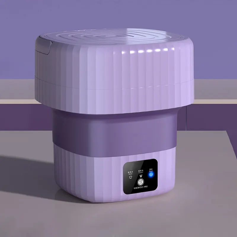 Akıllı dijital katlanır çamaşır makinesi 9L taşınabilir yıkama ve sıyırma entegre küçük iç çamaşırı mini çamaşır makinesi