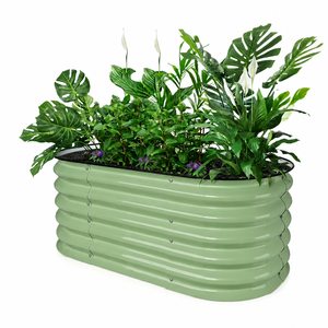 <span class=keywords><strong>Fioriera</strong></span> Rialzata Mobile con Ruote in Metallo Ondulato per <span class=keywords><strong>Balcone</strong></span> e Patio - Product Image 4
