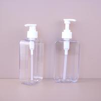 Flacon pompe carré en PET de 300 ml pour cosmétiques, shampoing, savon liquide, emballage plastique avec pompe à lotion