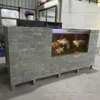 Aquarium mobile en acier inoxydable pour poissons, aquarium hors sol avec système de filtration, aménagement paysager et décoration de terrasse.
