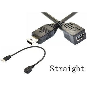 Cable de datos mini USB en ángulo recto de 25 cm, macho a hembra, para reproductores MP3 y MP4 - Product Image 5