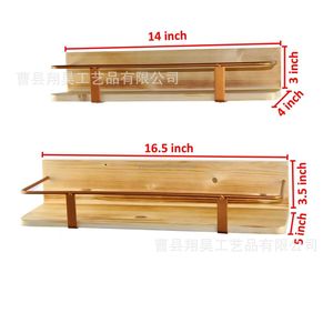 Wooden <b>Wall</b> <b>Mounted</b> <b>Shelf</b> With Metal Frame Rectangle Home Storage Organizer For Living Room Bathroom Durable - Product Image 4
