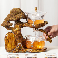 Ensemble de théières automatiques en verre NEWELL, ensemble de luxe de 6 tasses à thé chinoises pour cadeaux, théière de style chinois