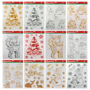 Tùy Chỉnh 17 Thiết Kế Giáng Sinh Long Lanh Lụa Màn Hình In Ấn Tĩnh <span class=keywords><strong>Cling</strong></span> Dán Cửa Sổ Cho Kỳ Nghỉ Thủy Tinh Trang Trí - Product Image 1