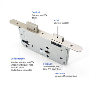 Khóa cửa chốt an toàn bằng thép không gỉ tiêu chuẩn EN, thân khóa cửa âm 40/45/50/60/70/80/100mm, khóa kép, chốt an toàn - Product Image 4