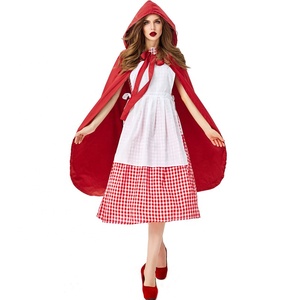 Disfraz <span class=keywords><strong>de</strong></span> <span class=keywords><strong>campesina</strong></span> <span class=keywords><strong>medieval</strong></span> para mujer, disfraz <span class=keywords><strong>de</strong></span> Caperucita Roja para fiesta <span class=keywords><strong>de</strong></span> Halloween, cosplay, disfraz elegante - Product Image 2