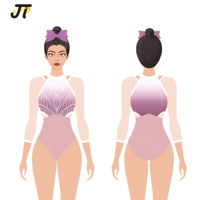 Justaucorps de gymnastique rythmique pour filles et enfants, en tissu premium, confortable, extensible, respirant, pour la compétition, la performance et le quotidien