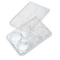 Plaque de culture cellulaire à 6 puits avec couvercle, en plastique stérile, format carré