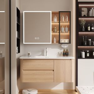 Muebles con Gabinetes de Piedra de Mármol para Hoteles y Villas, Muebles de Baño de Diseño Europeo en Madera Sólida, Sin Reseñas Aún - Product Image 4