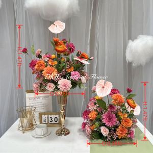 DKB 50Cm 60Cm 70Cm 80Cm Large Rose Flower Arrangement Wedding <b>Table</b> Flowers Centerpieces Silk Artificial Pink Flower Ball - Product Image 2