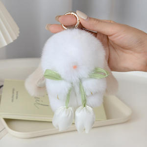 LLavero de piel de conejo Rex Tassel Dolls Cute Bunny Pendant Fluffy - Product Image 2