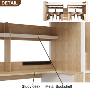 2025 nouveau Design Twin XL cadre de lit superposé en acier pleine grandeur avec bureau d'étude et armoire de rangement pour la maison chambre école jeunesse hôtel - Product Image 4