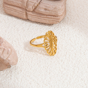 European American Style Stainless Steel <b>Open</b> <b>Ring</b> For Women Heart Shaped Irregular Exaggerated Jewelry Party Accessory - Product Image 4