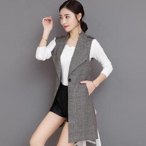 <span class=keywords><strong>Gilet</strong></span> à carreaux rétro pour <span class=keywords><strong>femme</strong></span>, nouvelle collection automne, tailles S-3XL, col à revers, sans manches, décontracté, coupe ample, vente en gros - Product Image 1