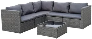 Garden Sectional Sofa Set 5 Seater Outdoor Sofa Set Rattan Patio Wicker Rattan Sofa Living Room Modern