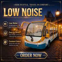 Bus touristique électrique 8, 11, 14 places, navette électrique pour hôtel, complexe hôtelier, parc, attraction touristique