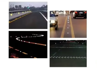 Ip68 sécurité routière réflecteurs en aluminium yeux de chat marqueur de chaussée étanche solaire Led oeil de chat goujons de route