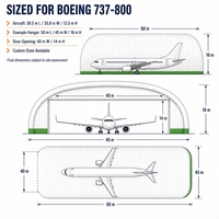 Hangar gonflable à grande portée résistant aux intempéries pour le stationnement, la réparation et l'entretien des avions