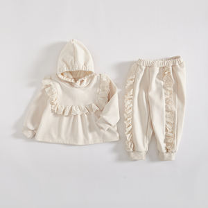 Engenepapa abito invernale per bambine <span class=keywords><strong>pantaloni</strong></span> Top in <span class=keywords><strong>velluto</strong></span> con cappuccio 2 pezzi Set di abbigliamento per bambini - Product Image 4
