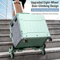 Chariot de manutention OEM pliable à 6 roues pour escaliers avec couvercle, personnalisable, vente en gros