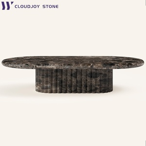 Plinti ovali di design italiano di lusso tavolini da caffè in marmo naturale pietra tavolini da caffè per soggiorno mobili/hotel/villa - Product Image 2