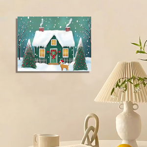 CHENISTORY Peinture par Numéros Kits Maison de Neige Idées de Bricolage Peinture par Numéros pour Adultes Décors Maison Cadeau de Noël - Product Image 4