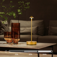 Lampe de table de restaurant sans fil portable moderne rechargeable avec batterie lampe de table en métal de luxe pour la décoration intérieure