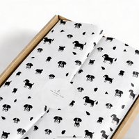Papier de soie blanc personnalisé avec impression de logo noir, papier de remplissage pour boîte, emballage cadeau, papier de soie pour robe