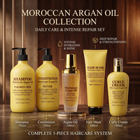 Ensemble de soins capillaires à l'huile d'argan marocaine sans paraben, marque privée, réparation intense, croissance des cheveux, traitement antipelliculaire