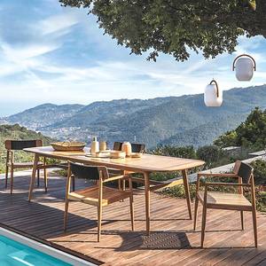 Outdoor <strong>Teak</strong> Leisure <strong>Table</strong> and Chair Set Open-Air Courtyard Garden Balcony Anti-Corrosion Solid Wood Long <strong>Table</strong> - Product Image 2