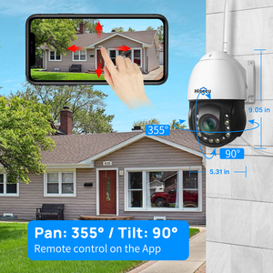 Caméra optique sans fil Hiseeu 30X 3MP PTZ avec vision nocturne, dôme rapide, Wi-Fi extérieur, audio bidirectionnel, portée 250 pieds, H.265, Z-WHD103Z, caméra Wi-Fi PTZ - Product Image 3