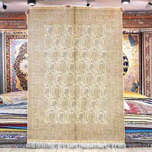 <span class=keywords><strong>Tappeto</strong></span> YILONG 152x213cm <span class=keywords><strong>Beige</strong></span> <span class=keywords><strong>Vintage</strong></span> Fatto a Mano in Seta Tabriz, <span class=keywords><strong>Tappeto</strong></span> Turco Antico per la Casa - Product Image 1