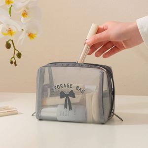 Large Capacity Nylon Mesh Cosmetic Bag Travel <b>Storage</b> with Zipper Closure <b>for</b> <b>Makeup</b> <b>Storage</b> - Product Image 5