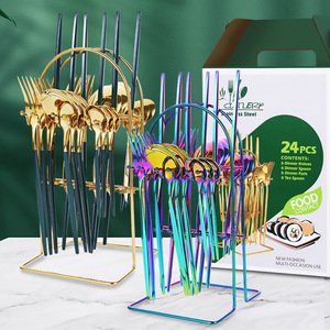 Cutlerp Stainless Steel 24 Pc Cutlery Set With Rack For Party And Catering Use - Product Image 2