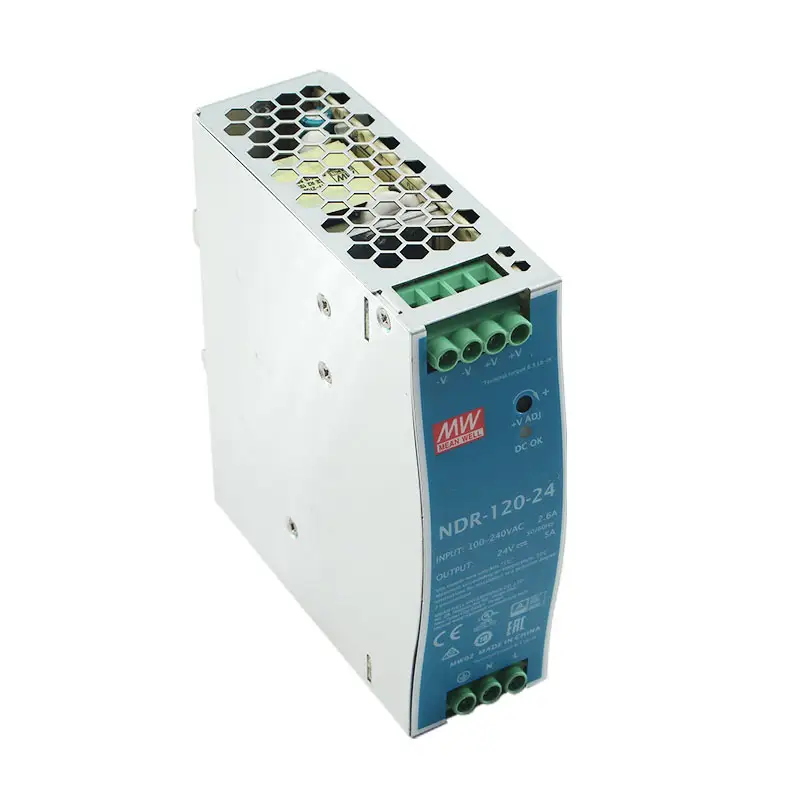 Mean Well NDR-120-24 120W Adjustable 24V Industrial Universal Switching Din Rail 24Vdc Power Supply