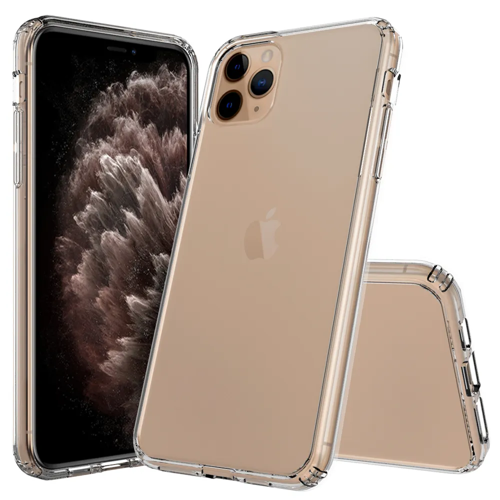 Harga Pabrik Casing Ponsel Akrilik Bening Tinggi untuk iPhone 11 Pro Max Bumper TPU Casing Tahan Benturan