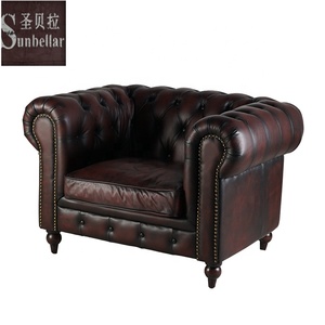 Mobili dell'hotel su misura divano in vera pelle Vintage fatto a mano e in vera pelle <span class=keywords><strong>poltrona</strong></span> soggiorno VIP camera in pelle marrone chiaro Tufted Roll <span class=keywords><strong>poltrona</strong></span> - Product Image 1